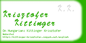 krisztofer kittinger business card